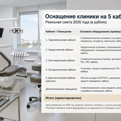 Сколько стоит оснастить клинику на 5 кабинетов: реальная смета 2026 года в рублях