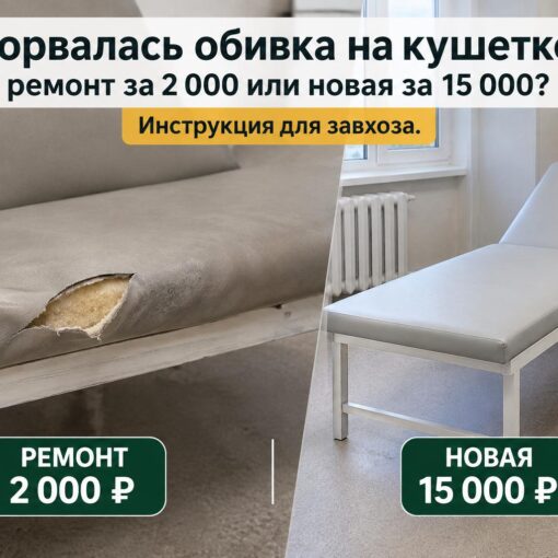 Порвалась обивка на кушетке: ремонт за 2 000 или новая за 15 000? Инструкция для завхоза