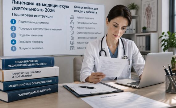 Лицензия на медицинскую деятельность 2026: пошаговая инструкция и список мебели для каждого кабинета